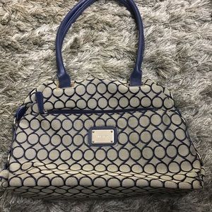 CLEARANCE Nine West large shoulder bag with navy blue trim